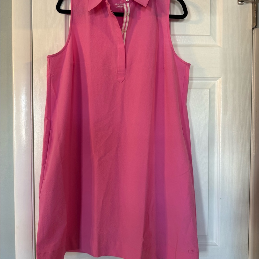 Vineyard Vines Harbor popover dress, Fuchsia/Pink